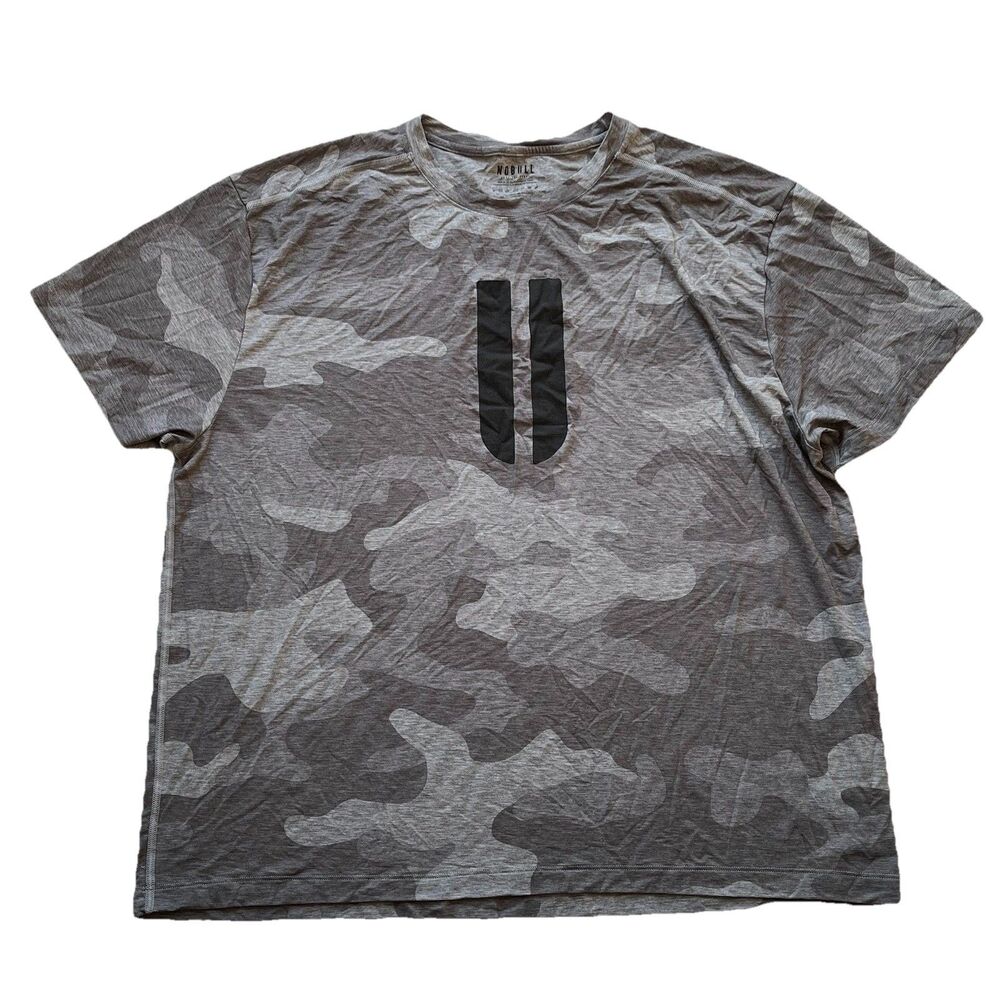 Nobull T-Shirt Men's Size 3XL Gray Camo Lightweight Workout Stretch Performance